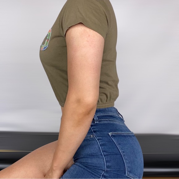 POLO RALPH LAUREN Short Sleeve Cinch Crop Top - Picture 2 of 4